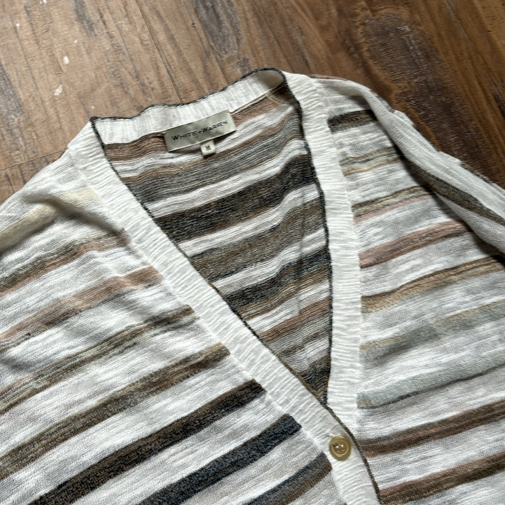 White + Warren Lightweight Button Down Sweater - image 3